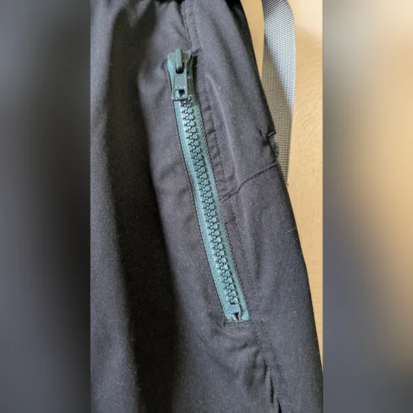 HITORII Street Pants, Lightweight, Outdoor, Black & Green, Buckle Belt, Size S - Picture 10 of 10